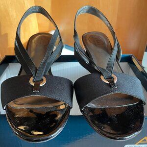 Black dress sandal, size 8M, patten leather, style Mareda, worn once